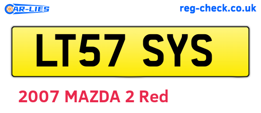 LT57SYS are the vehicle registration plates.