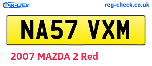 NA57VXM are the vehicle registration plates.