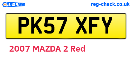 PK57XFY are the vehicle registration plates.