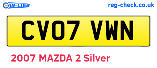 CV07VWN are the vehicle registration plates.