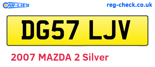 DG57LJV are the vehicle registration plates.