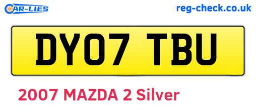 DY07TBU are the vehicle registration plates.