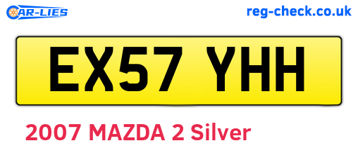 EX57YHH are the vehicle registration plates.