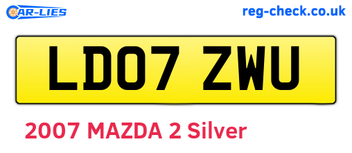 LD07ZWU are the vehicle registration plates.