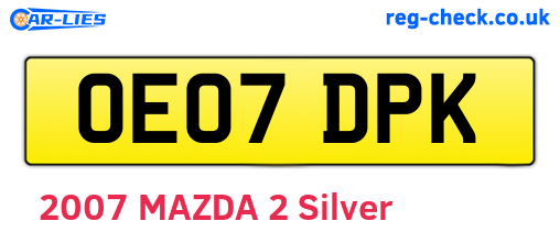 OE07DPK are the vehicle registration plates.