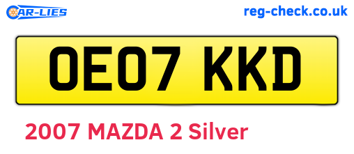 OE07KKD are the vehicle registration plates.