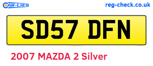 SD57DFN are the vehicle registration plates.