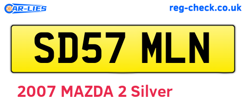 SD57MLN are the vehicle registration plates.