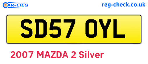 SD57OYL are the vehicle registration plates.