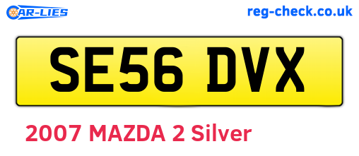 SE56DVX are the vehicle registration plates.