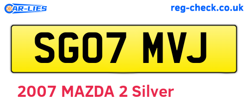 SG07MVJ are the vehicle registration plates.