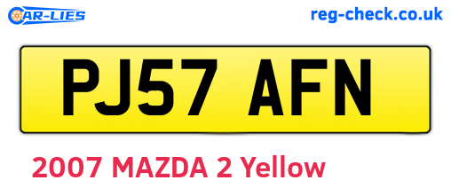 PJ57AFN are the vehicle registration plates.