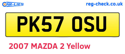 PK57OSU are the vehicle registration plates.