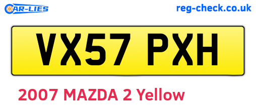 VX57PXH are the vehicle registration plates.