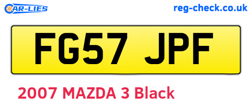 FG57JPF are the vehicle registration plates.