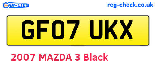 GF07UKX are the vehicle registration plates.