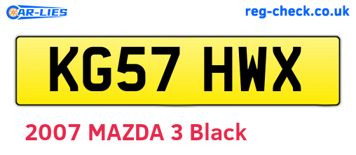 KG57HWX are the vehicle registration plates.