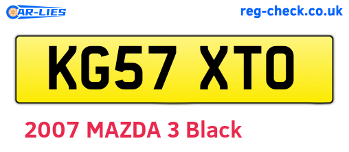 KG57XTO are the vehicle registration plates.