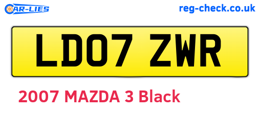 LD07ZWR are the vehicle registration plates.
