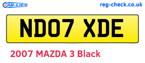ND07XDE are the vehicle registration plates.
