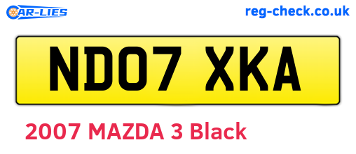 ND07XKA are the vehicle registration plates.