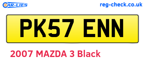 PK57ENN are the vehicle registration plates.