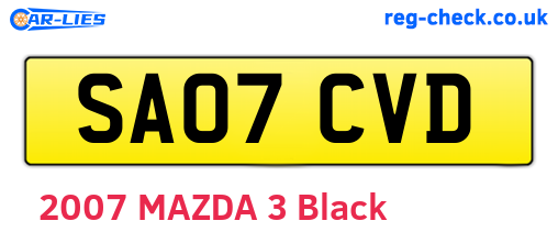 SA07CVD are the vehicle registration plates.