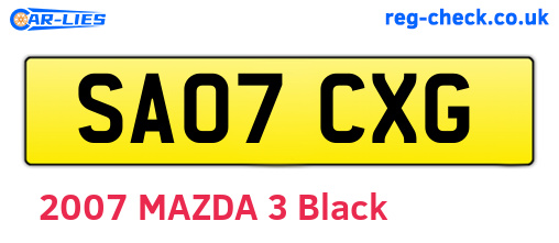 SA07CXG are the vehicle registration plates.