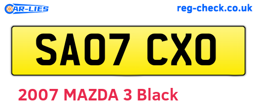 SA07CXO are the vehicle registration plates.