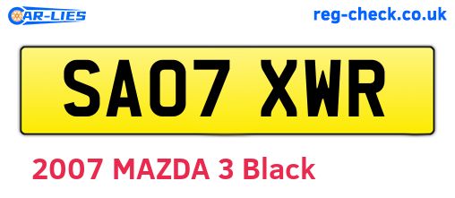 SA07XWR are the vehicle registration plates.