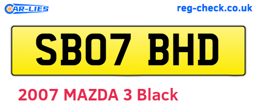 SB07BHD are the vehicle registration plates.
