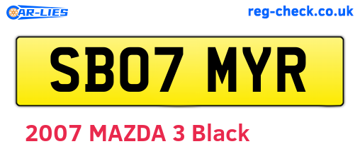 SB07MYR are the vehicle registration plates.