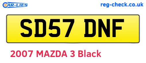 SD57DNF are the vehicle registration plates.