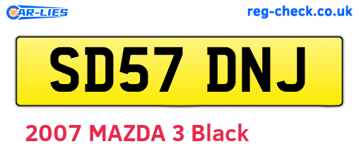 SD57DNJ are the vehicle registration plates.