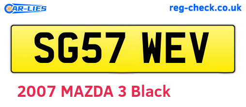 SG57WEV are the vehicle registration plates.