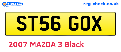 ST56GOX are the vehicle registration plates.
