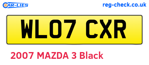 WL07CXR are the vehicle registration plates.