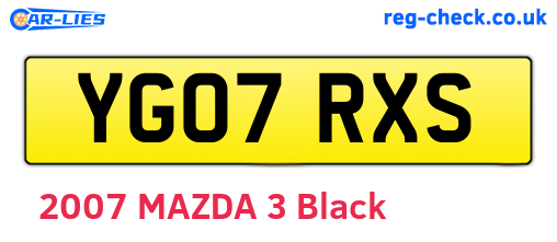 YG07RXS are the vehicle registration plates.