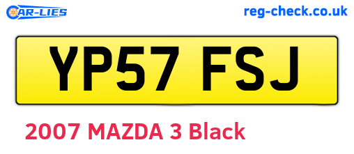 YP57FSJ are the vehicle registration plates.