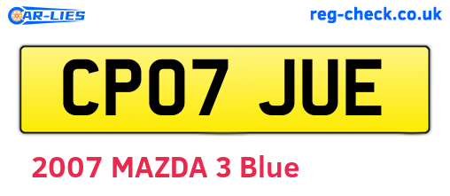 CP07JUE are the vehicle registration plates.