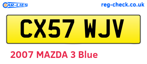 CX57WJV are the vehicle registration plates.