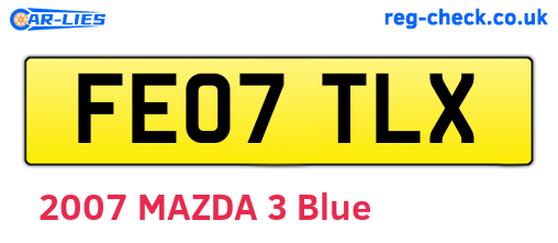 FE07TLX are the vehicle registration plates.