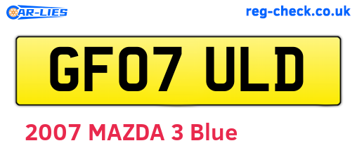 GF07ULD are the vehicle registration plates.