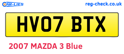 HV07BTX are the vehicle registration plates.