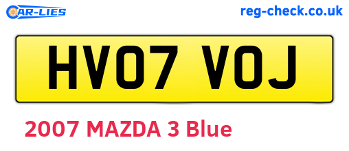 HV07VOJ are the vehicle registration plates.