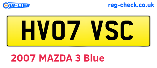 HV07VSC are the vehicle registration plates.