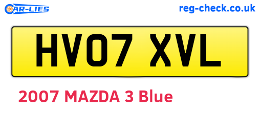 HV07XVL are the vehicle registration plates.