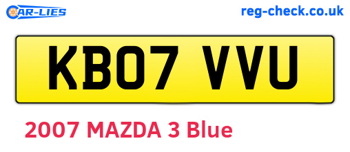 KB07VVU are the vehicle registration plates.