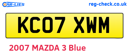 KC07XWM are the vehicle registration plates.