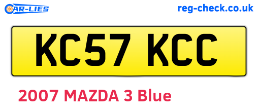 KC57KCC are the vehicle registration plates.